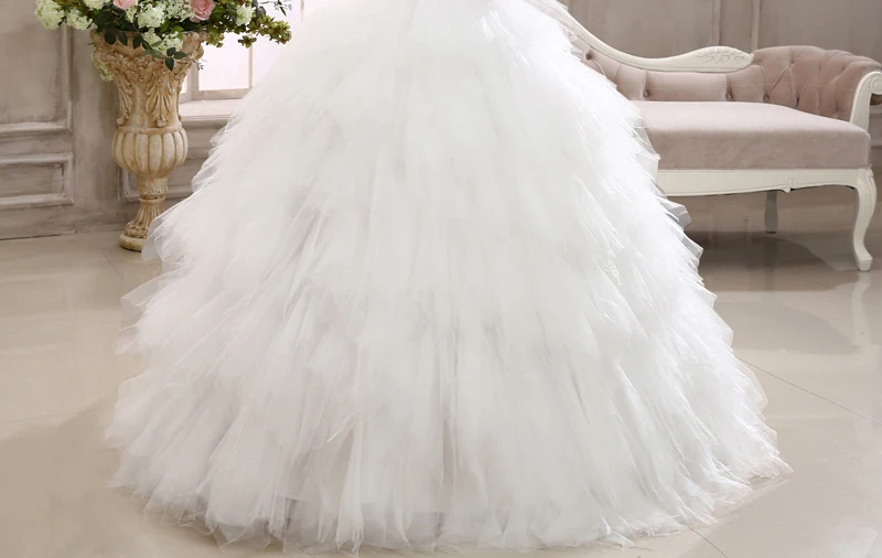 Vestido De Noiva Элегантное свадебное платье без бретелек с открытой спиной, со шнуровкой, бисером, с блестками, Пышное Бальное Платье, Свадебное платье, Robe De Mariee 20