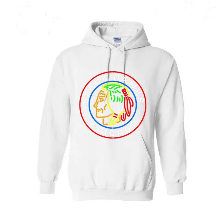 Чикаго Блэкхокс Неоновый Знак мужская толстовки кофты стандарт череп человек