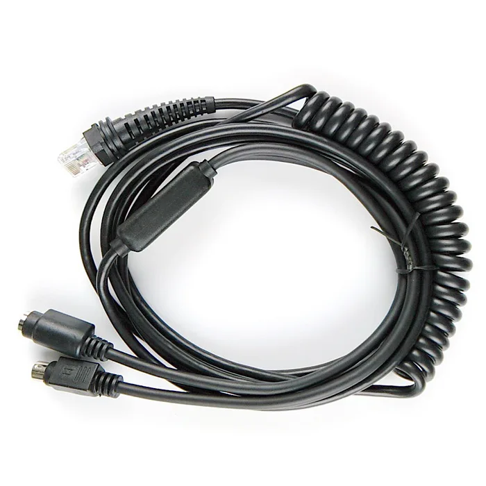 2шт сканер штрих кода PS2 кабель спираль 5 м (17 футов) для HHP 1900g 1300g 1400g 1200g 1250g