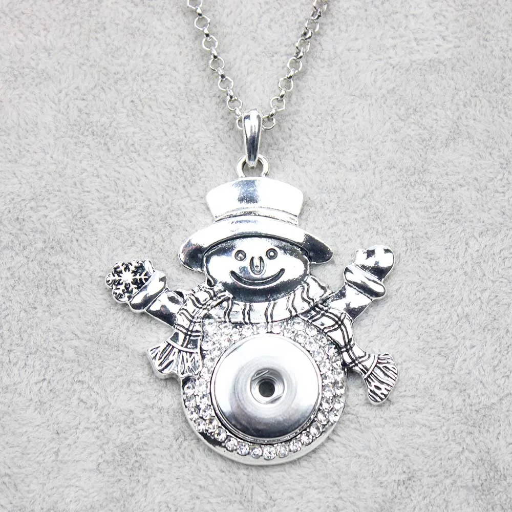 Горячая продажа украшения с кнопкой из металла снеговик оснастки ожерелье кулон