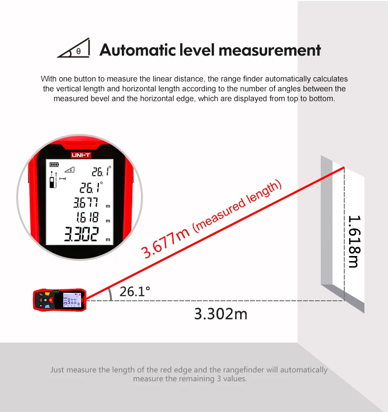 UNI-T лазерные измерители расстояния; LM40/LM50/LM60/LM80/LM100/LM120/LM150; 40/50/60/80/100/120/150 м Электронный дистанционный измерительный прибор