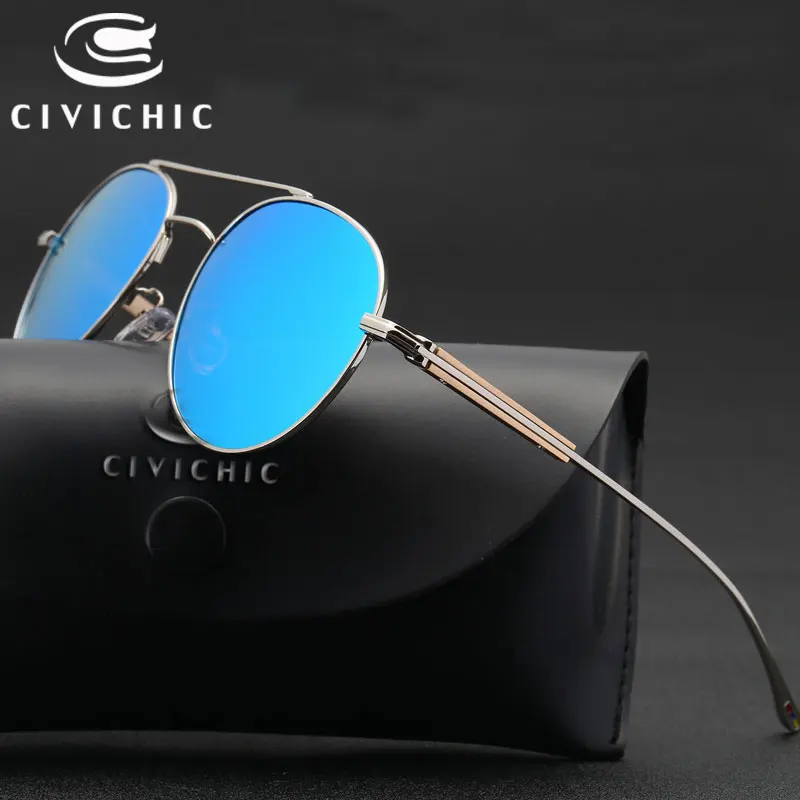 

CIVICHIC Round Men Polarized Driving Pilot Sunglasses Hipster Eyewear Classic Mirror Glasses UV400 Gafas Lunettes De Soleil E232