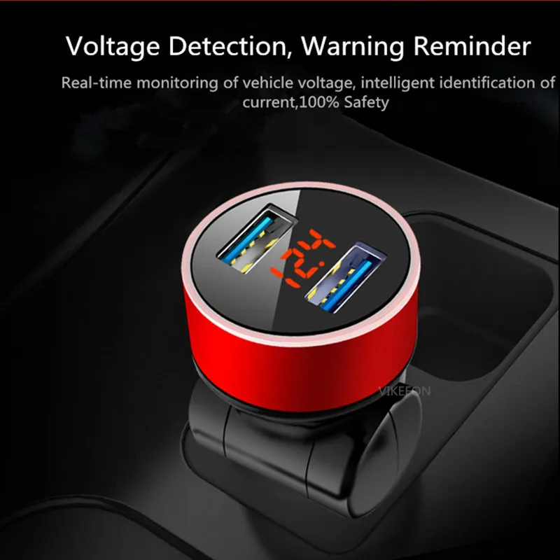 CRDC USB Автомобильное зарядное устройство вращение на 150 градусов 3.1A двойное