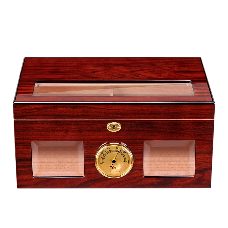 Коробка для сигар прозрачная skylight большая емкость кедровая древесина гумидор с
