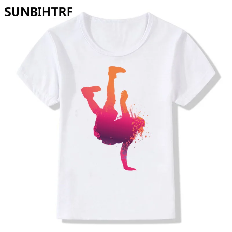 Детские модные яркие футболки для уличного танца Забавные милая детская одежда