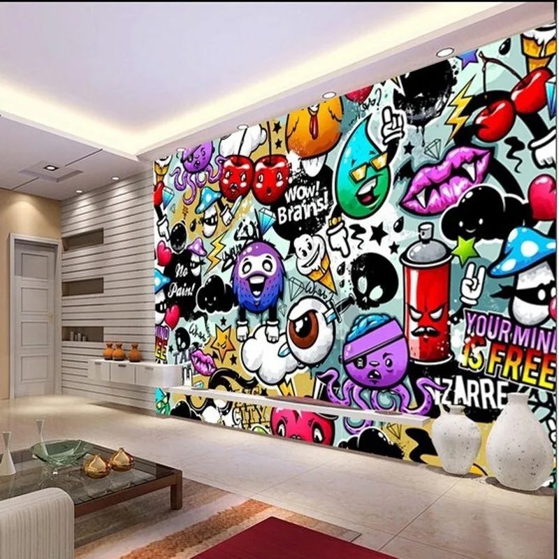 beibehang wall paper Custom baby wallpaper colorful graffiti murals for children's rooms living room backdrop 3D mural | Обустройство