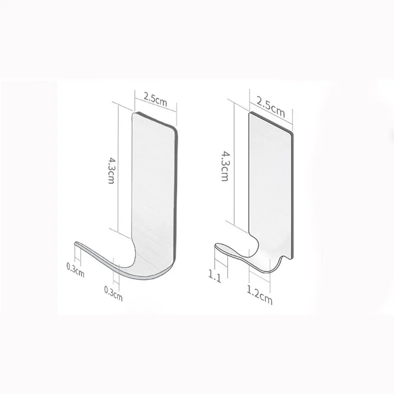 

8Pcs/lot Stainless Steel No-trace Adhesive Hook Kitchen Hooks Wall Hanger Towel Hook Wall Hooks for Kitchen Bathroom Accessories