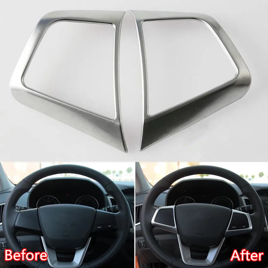 YAQUICKA 2x Car Steering Wheel Switch Button Frame Trim Styling Sticker Sequins For Hyundai IX25 2015 Auto Accessory Mouldings | Автомобили