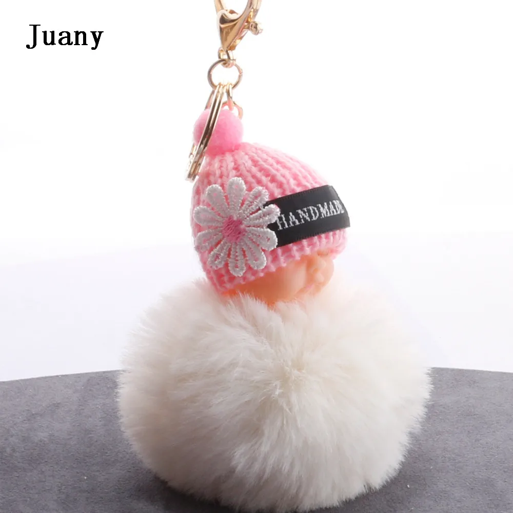 Пушистый меховой помпон брелок для сна Детская кукла с искусственным кроличьим