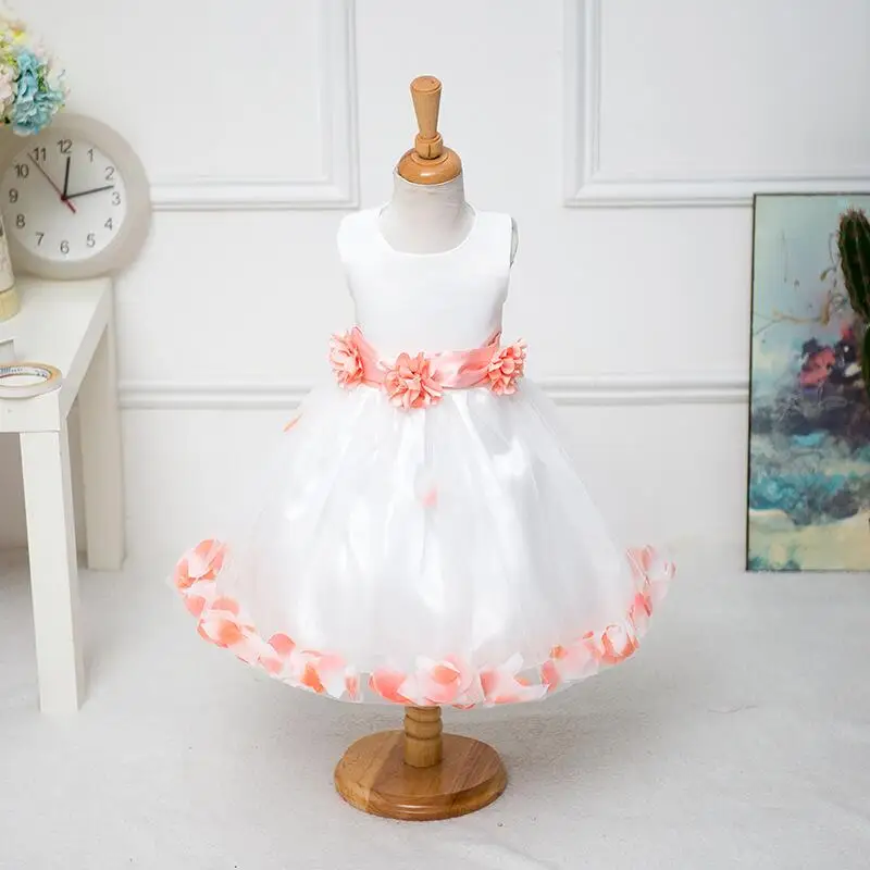 2017 Новое Лето Девушки Одеваются Для Свадьбы Лепесток Биг Боу Театрализованное