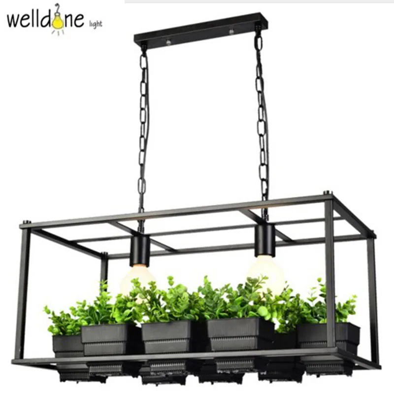 

Industries Pendant Light Loft Vintage Lamp 220V With Two Lamp Holder Plant Light Decorative Flower Glass Lamp Dining Room D351