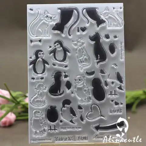 Прозрачные штампы милые животные Кошка Птица Скрапбукинг Бумага Ремесло силиконовый резиновый ролик прозрачный штамп
