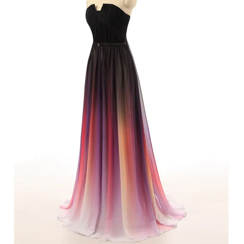 Женское шифоновое вечернее платье длинное элегантное в стиле знаменитостей