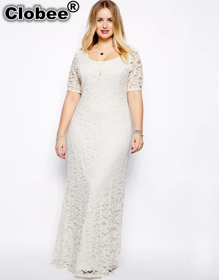 Женское длинное кружевное платье с открытой спиной размеры до 6XL | Женская одежда