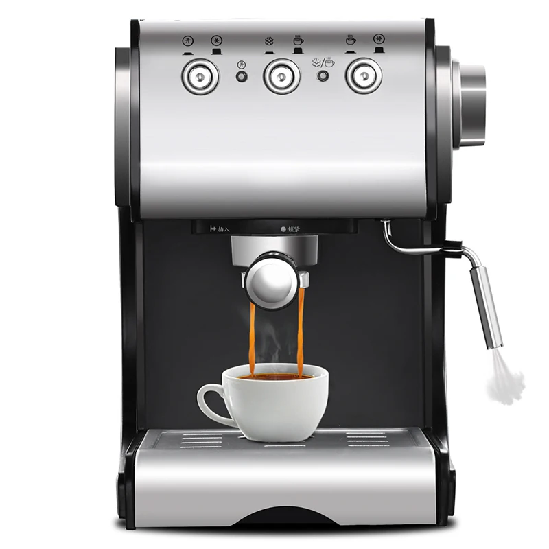 HIMOSKWA 1.3L Нержавеющая сталь Cafeteira эспрессо Кофе Паровая машина для взбивания молока 20BAR для коммерческих высокое качество 220V