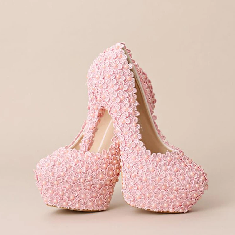 Новинка милые красные свадебные туфли с кружевными цветами праздничные ручной