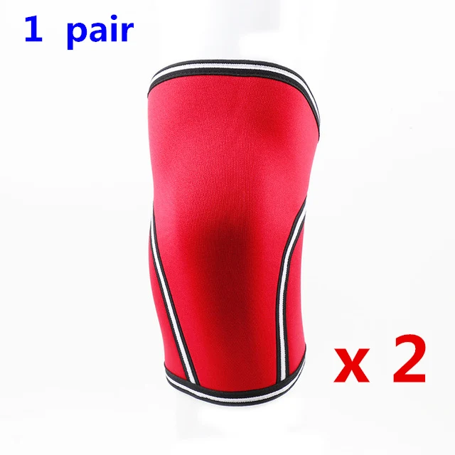1 pair Red 7 мм утолщаются сжатия штанины спортивные наколенники Для мужчин Женский наколенник Тяжелая атлетика защитные сапоги до колена теплые Фитнес для занятий спортом - Цвет: 1 pair Red