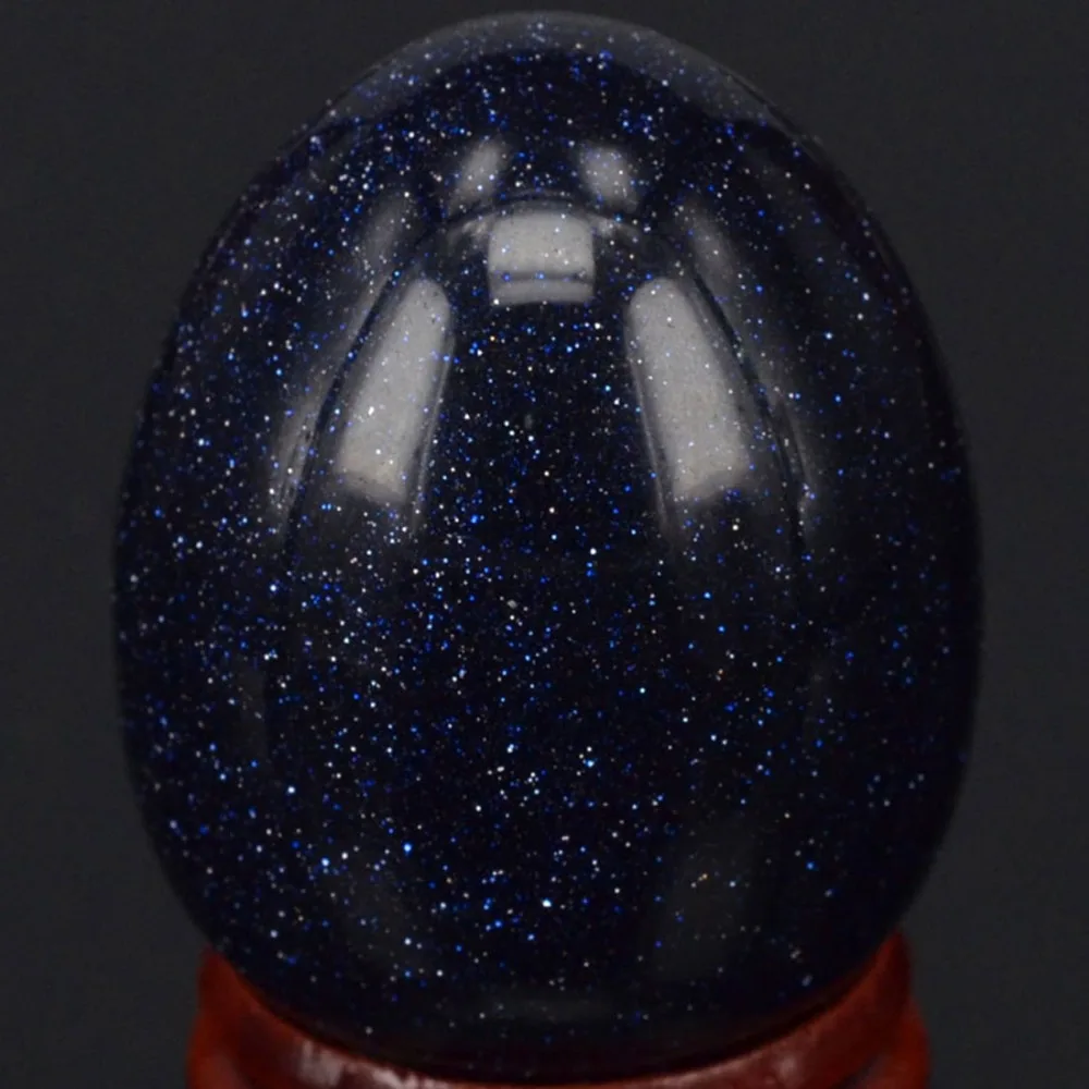 34x44 мм Красивый синий золотистый камень песок сфера лечение яиц ремесла рейки для