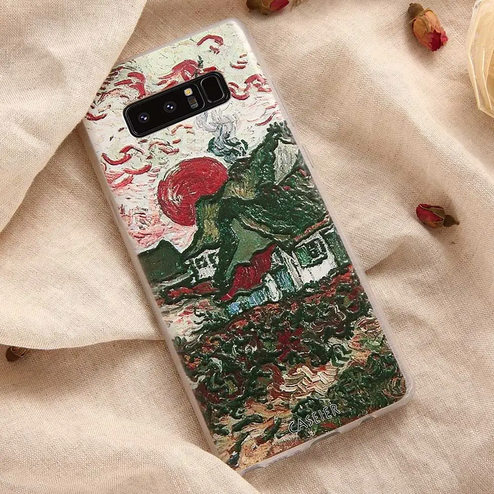 Caseier Телефон чехол для Samsung Galaxy S6 S7 Edge S8 Plus note 8 крышка Ван Гога закат печати Капа coque