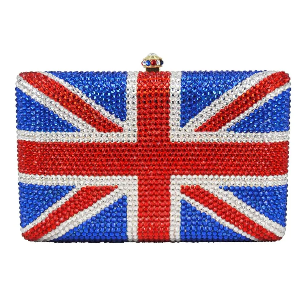 Роскошная сумка с кристаллами ручной работы union jack модные дизайнерские вечерние