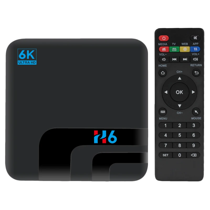 H6 Смарт ТВ приставка Bt Android 8 1 Allwinner четырехъядерный 64 бит 2G + 16G медиаплеер 6K Ultra Hd Us