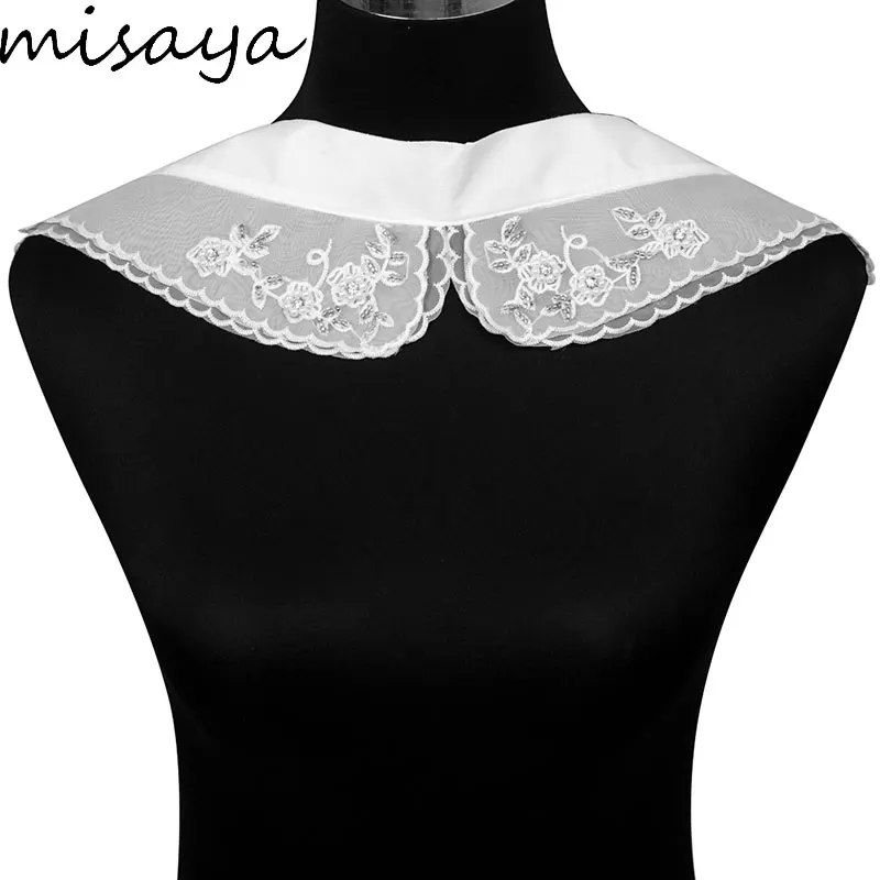 Misaya 1 шт. кружевной воротник красивый кристалл и имитация жемчуга маленький
