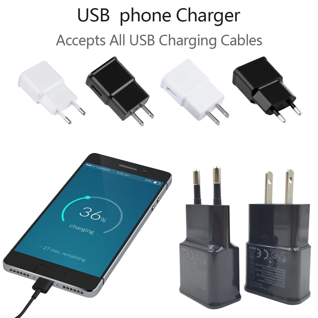 Новинка, зарядное устройство с вилкой для ЕС, США, USB, настенное зарядное устройство, портативное зарядное устройство для мобильных телефонов iPhone, Android, планшетов, зарядное устройство для путешествий