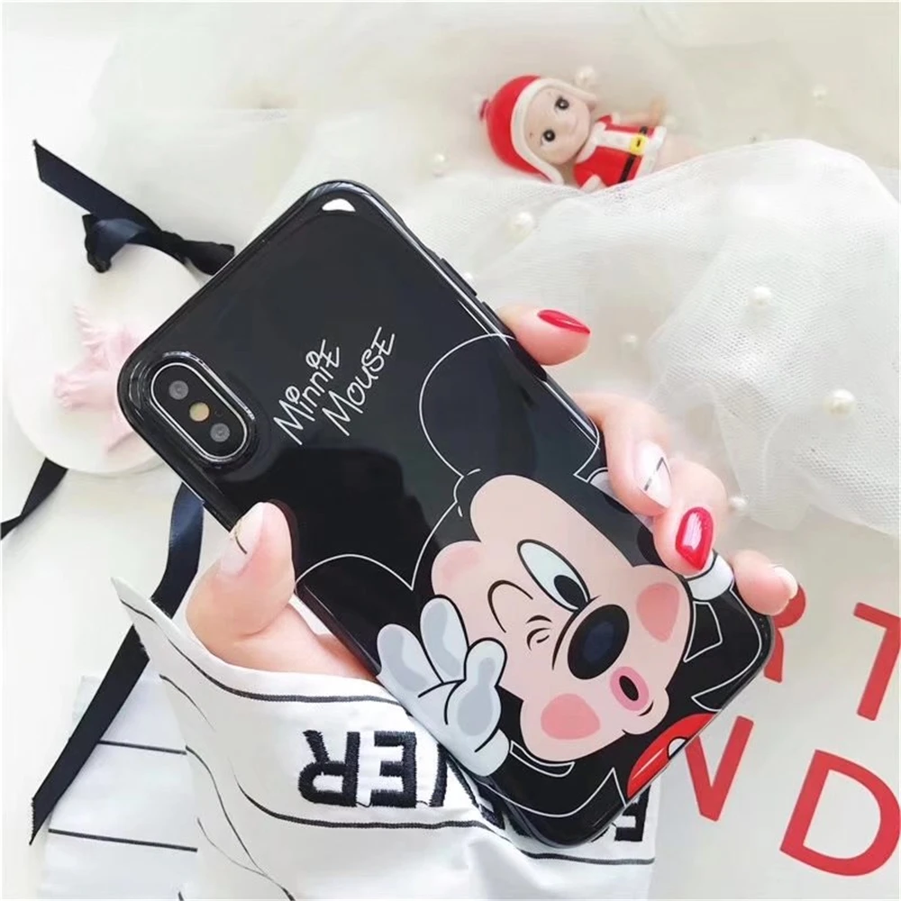 Case For Iphone 8 Cute Mickey Minnie Mouse Pattern Couples Phone Cases IPhone Plus IMD Soft TPU Glossy Back Covers Fundas |