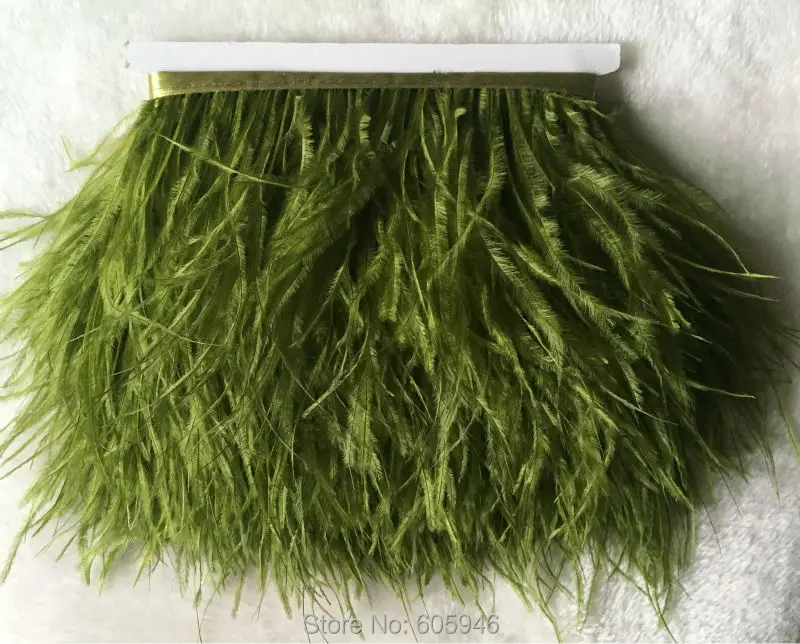 2 размера/партия армейский зеленый цвет Плюмаж из страусиного пера бахрома