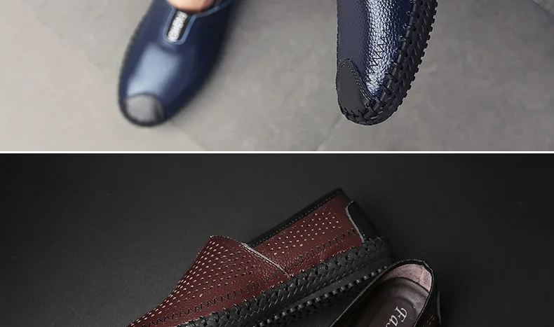Летние дышащие мужские мокасины; мягкие слипоны; mocassin homme; мужская повседневная обувь; кожаные удобные лоферы; дизайнерские два типа