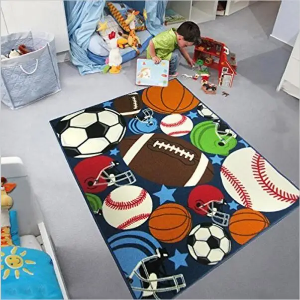 Large Size 130CMx190CM Kids Rug 100% Nylon Boys Carpets for Bedroom Football Carpet and Sports Lovers Floor Mat | Дом и сад
