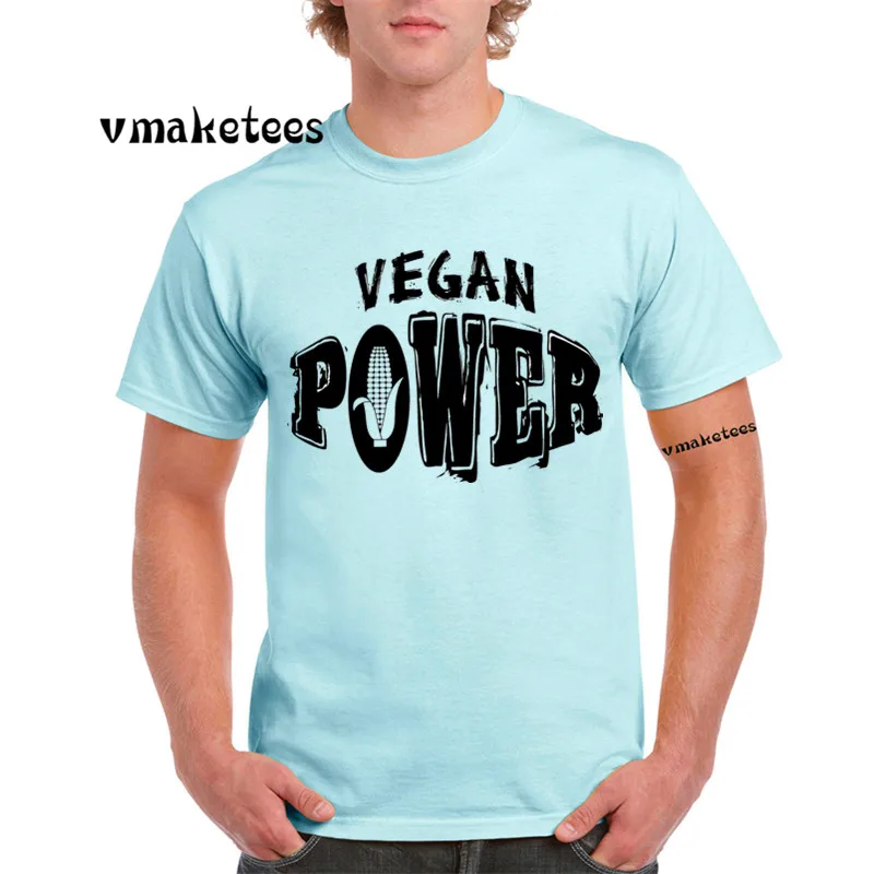 Принт Vegan power GREEN Вегетарианская Футболка &quotовощи&quot короткая футболка для мужчин