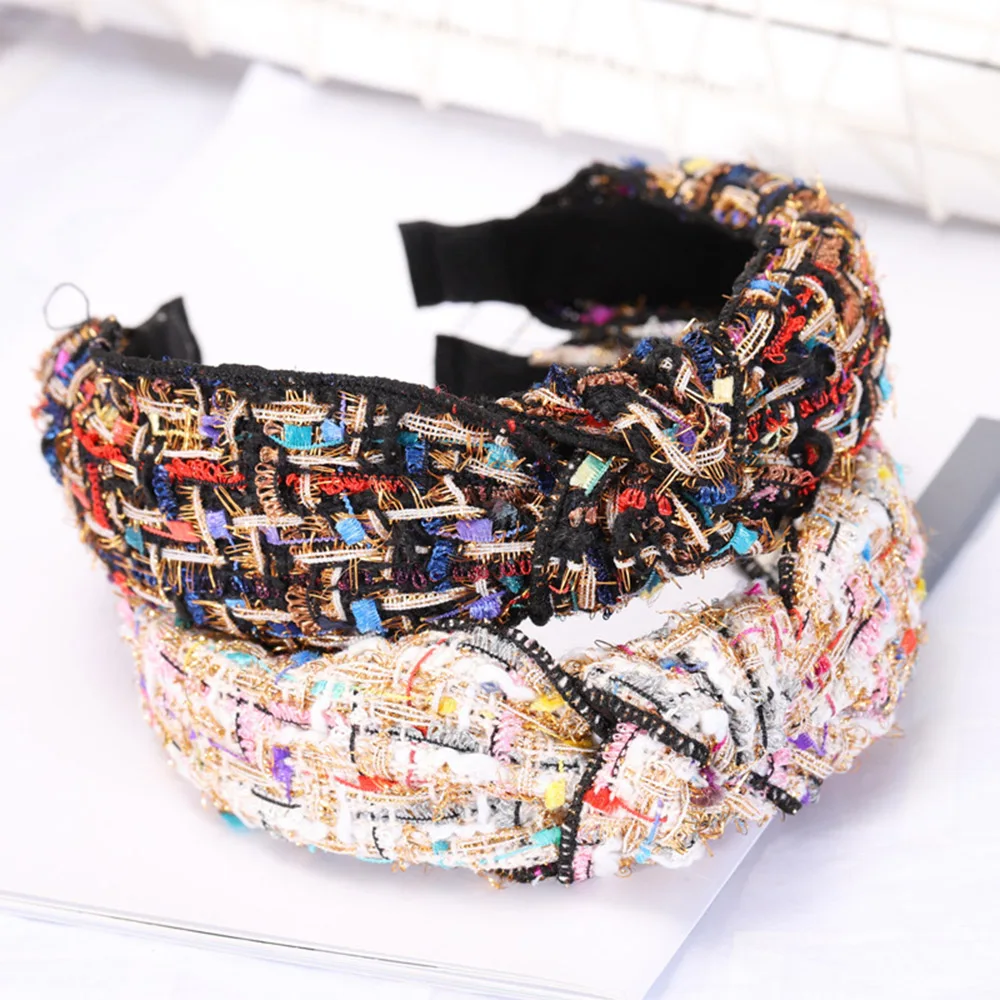 

Retro Elegant Headband Colorful Cloth Hair Hoop Hair Clip Bow Knotted Hairband For Women Female Headwear Girls Accessories XL021