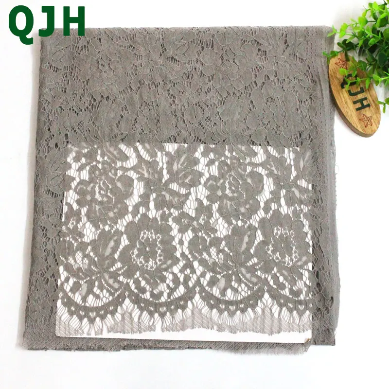 QJH бренд 1,5*1,5 м Lash вышивка кружевная ткань хлопок шнур французская кружевная ткань гипюр нигерийское Африканское кружево для свадебного платья - Цвет: GY
