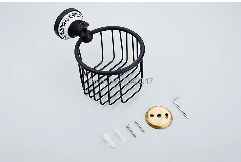 Ванная комната Туалет Рулон держатель черное масло резиновая отделка твердая