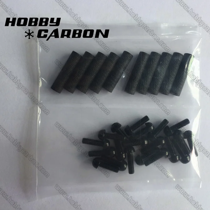 Набор углеродных крепежей HOBBY M3 7075 Комплект алюминиевых винтов M3x10 Круглый болт с