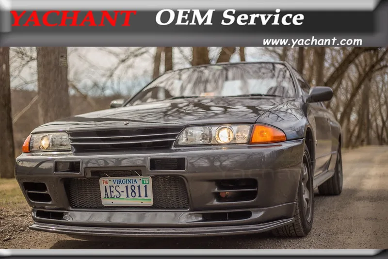 FRP стекловолокно ABF стиль передний бампер губа подходит для 1989 1994 Nissan Skyline R32 GTR|front