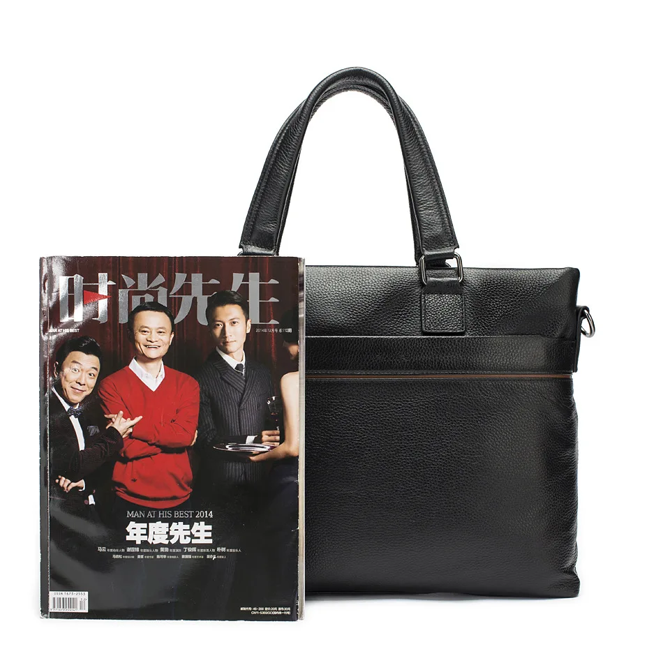 Мужской портфель из натуральной кожи с ручками и плечевым ремнём | Багаж сумки