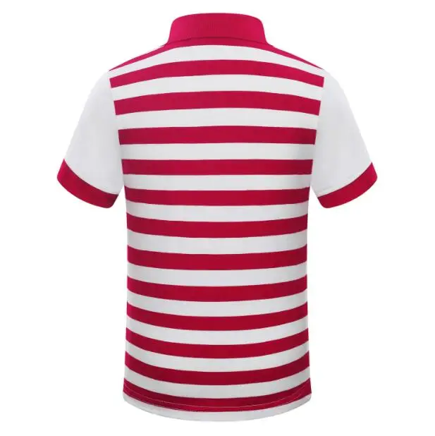 

2020 new children's golf apparel summer short-sleeved youth Golf T-shirt boys 100%cotton breathable quick-drying striped Shirts