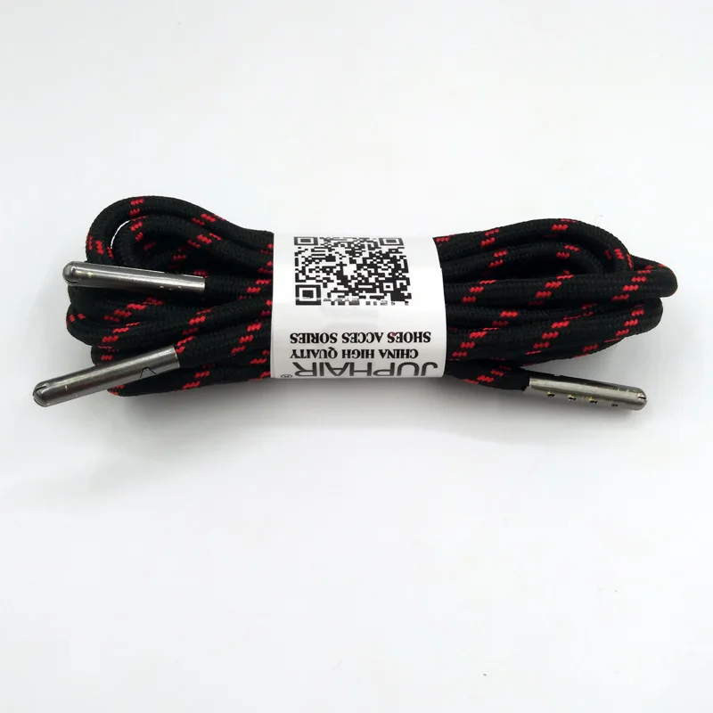 Twelve Pairs 1-12 пар, черные и красные мужские уличные спортивные круглые шнурки, обувь на шнурках, ботинки на шнурках, спортивная обувь унисекс с металлической головкой - Цвет: Twelve Pairs