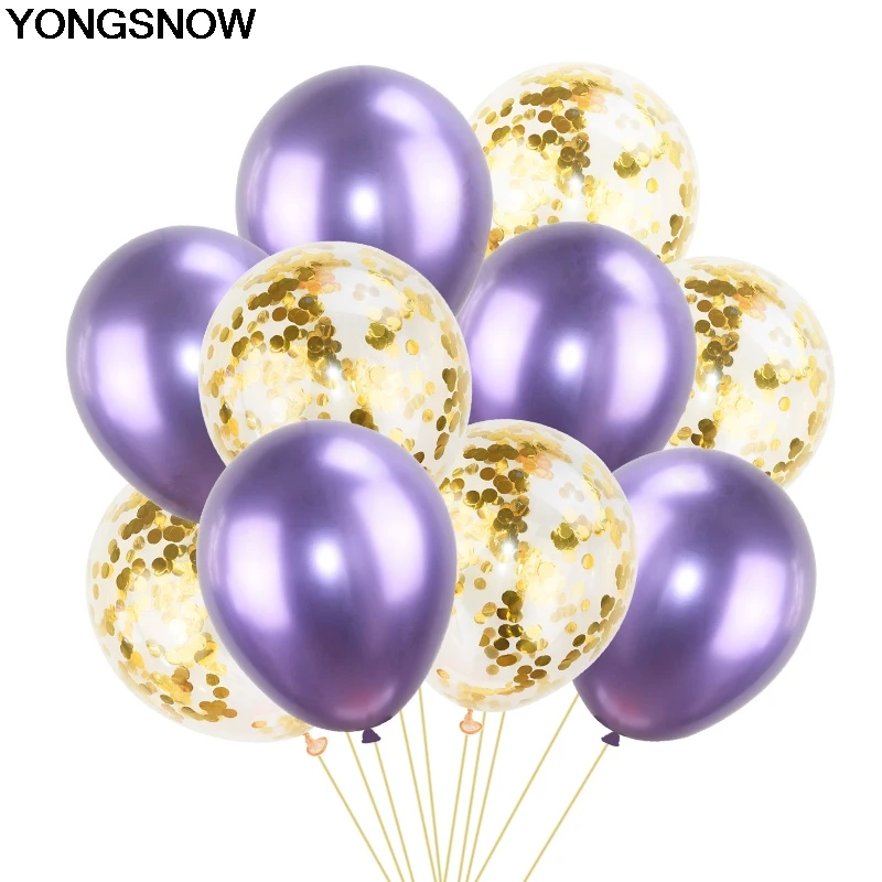 YONGSNOW 12 дюймов 10 шт./лот смешанный металлический воздушный шар латексный