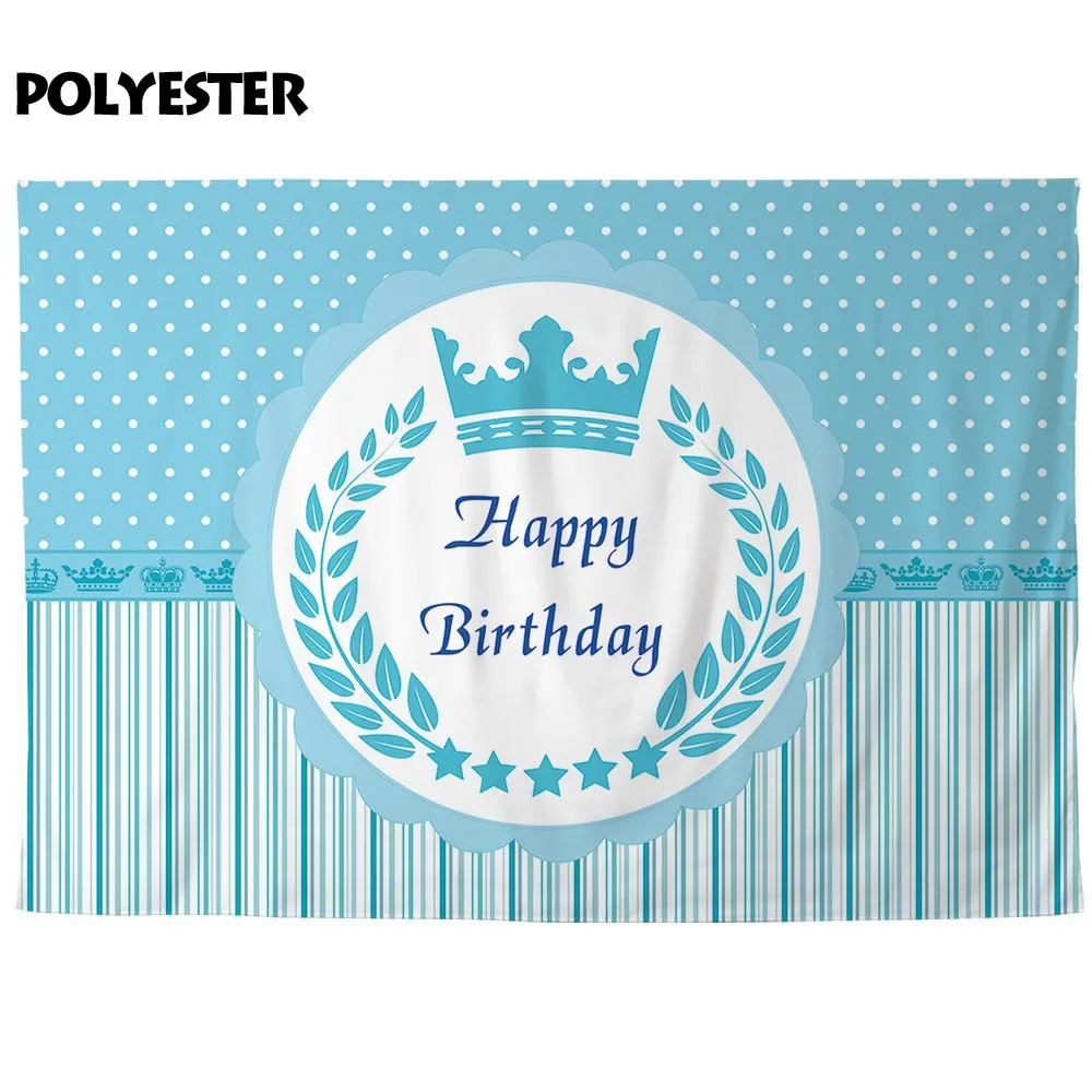 Фон для фотосъемки Allenjoy день рождения корона синие точки полосы фон Фотофон