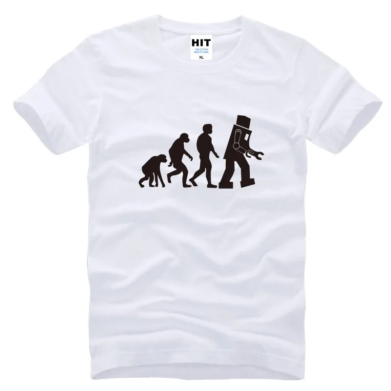 

The Big Bang Theory T Shirt Robot Evolution Printed Sheldon Funny T-shirt 2016 Mens Men Cotton Tee Camisetas Hombre