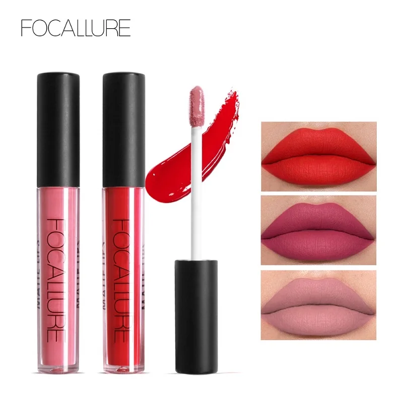 FOCALLURE, водостойкая жидкая губная помада, бархатный тинт для губ, сексуальный красный Макияж для губ, 24 часа, матовая губная помада