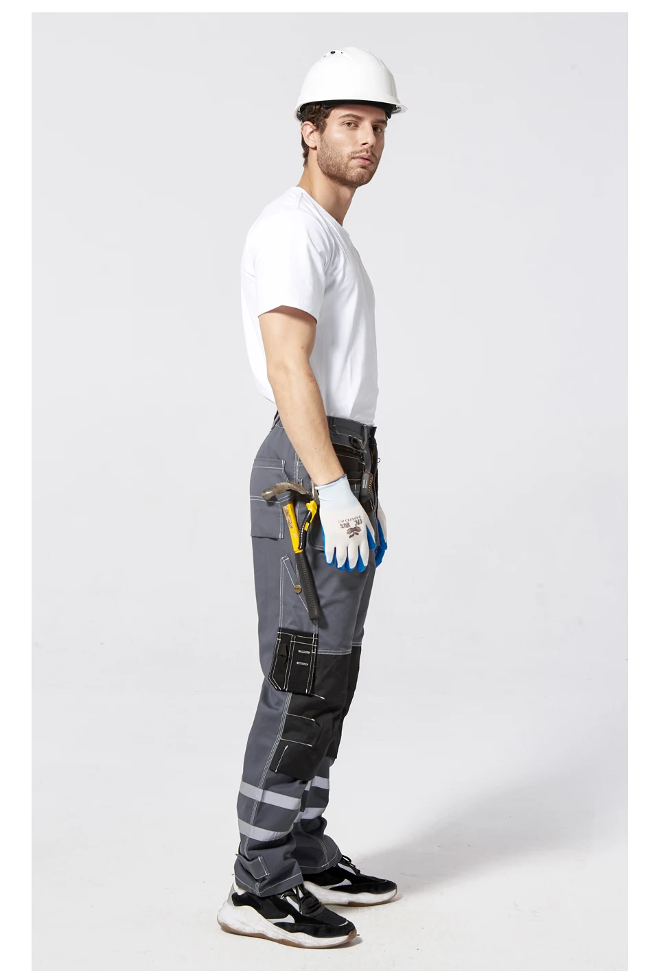 Брюки Hi Vis из хлопка с карманами для работы, Мужская одежда для работы, мужские брюки, прочные износостойкие брюки B114