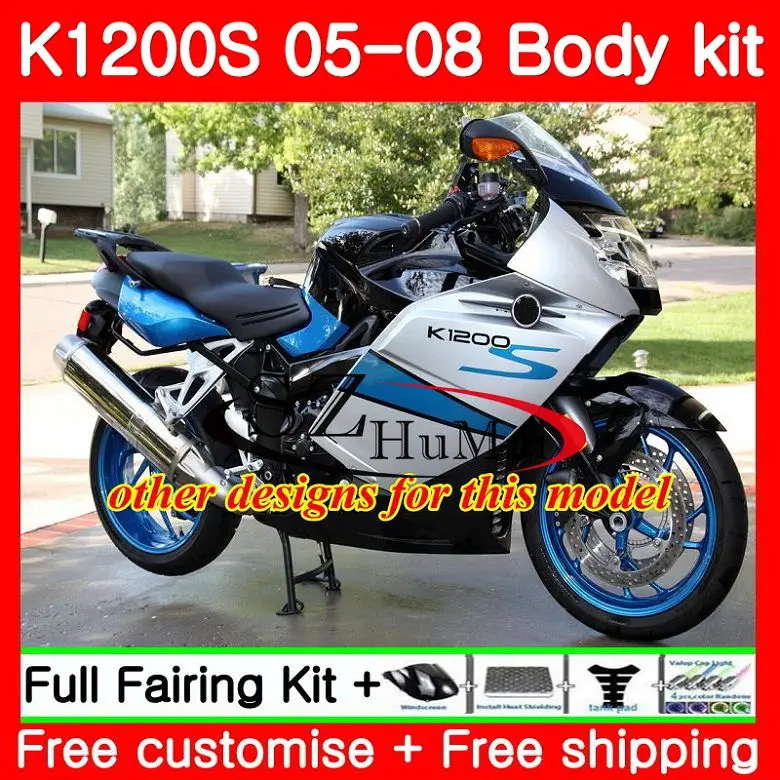 Корпус для BMW K1200 S 05 10 K1200S 06 07 08 09 глянцевый черный 92SH3 Φ K 1200 2005 2006 2007 2008 2009 2010