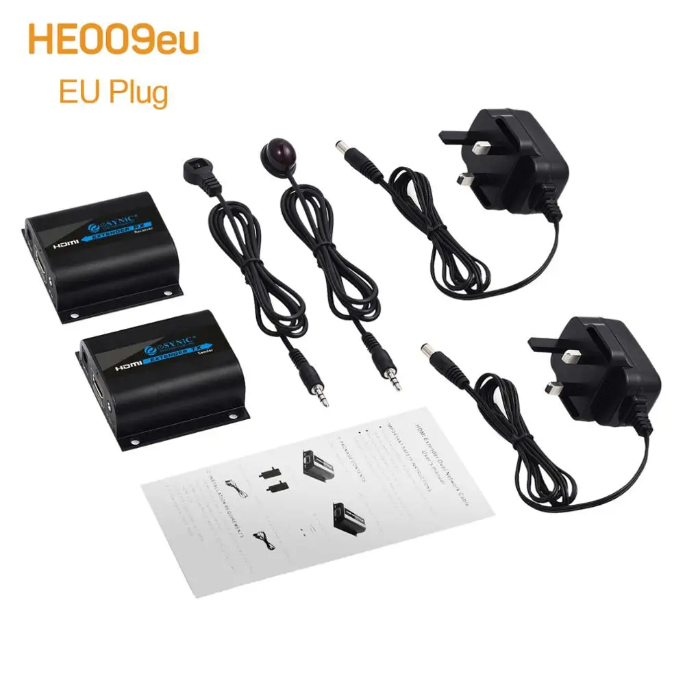 Esynic HDMI удлинитель сигнала до 60 м RJ45 передатчик TX/RX репитер усилитель приемник для