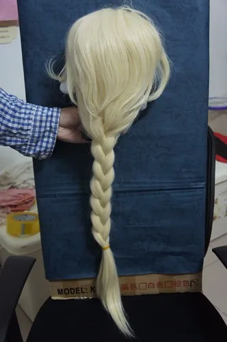 Кукла Дисней косплей парик Холодное сердце Эльза Анна Снежная принцесса серия Хэллоуин Cos аниме волосы блонд ребенок с косичками кукла парик