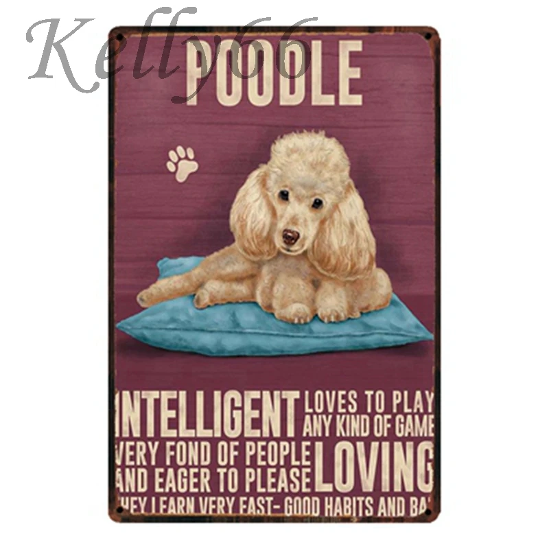 

[ Kelly66 ] Vintage Metal Sign POODLE Poster Home Decor Bar Wall Art Painting 20*30 CM Size y-1622