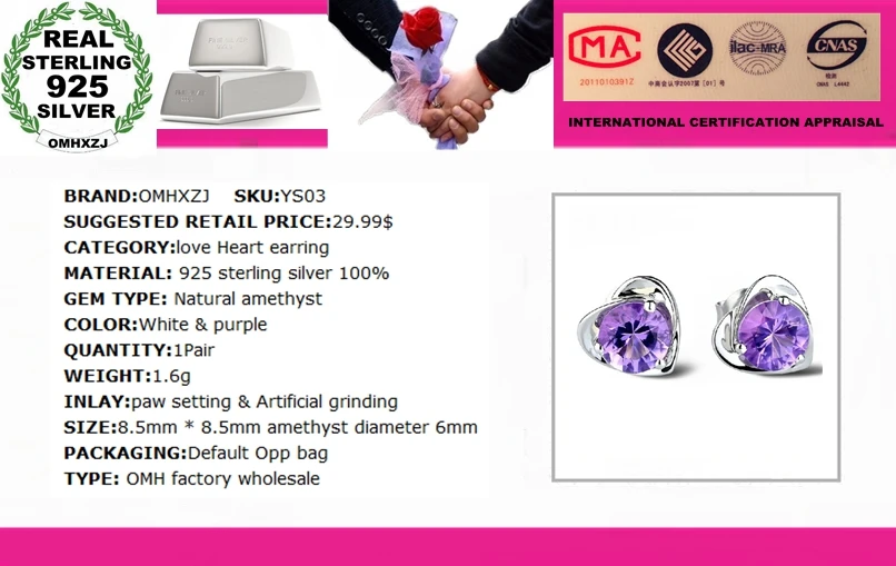 OMH оптовая продажа модные ювелирные изделия хрустальное сердце Настоящее